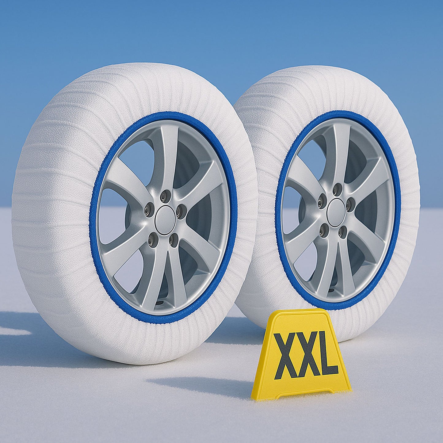 Calze da Neve Omologate Italia, Catene Da Neve Tessili Universale, Misure Disponibile XS,S,M,L,XL,XXL, Colore In Rosso, Bianco, Nero, Prodotto In EUROPA