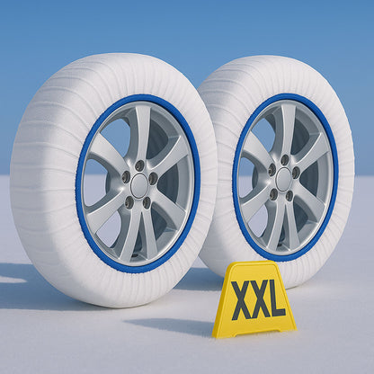 Calze da Neve Omologate Italia, Catene Da Neve Tessili Universale, Misure Disponibile XS,S,M,L,XL,XXL, Colore In Rosso, Bianco, Nero, Prodotto In EUROPA
