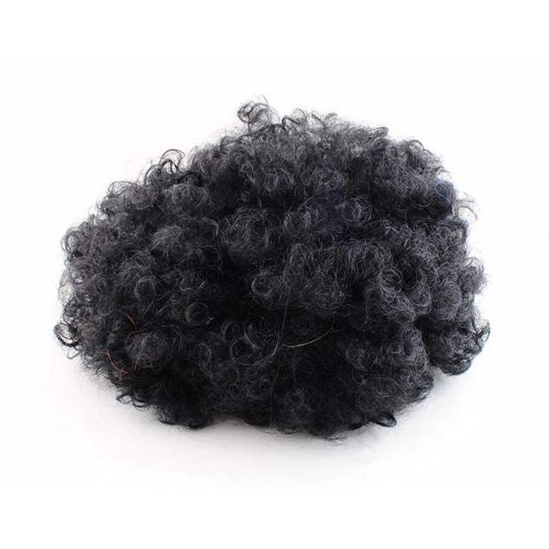 Parrucca Afro Nera Riccia per Feste degli Anni '70 e '80 per il Capodanno