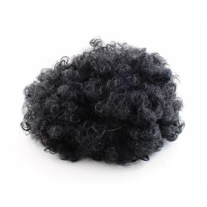 Parrucca Afro Nera Riccia per Feste degli Anni '70 e '80 per il Capodanno