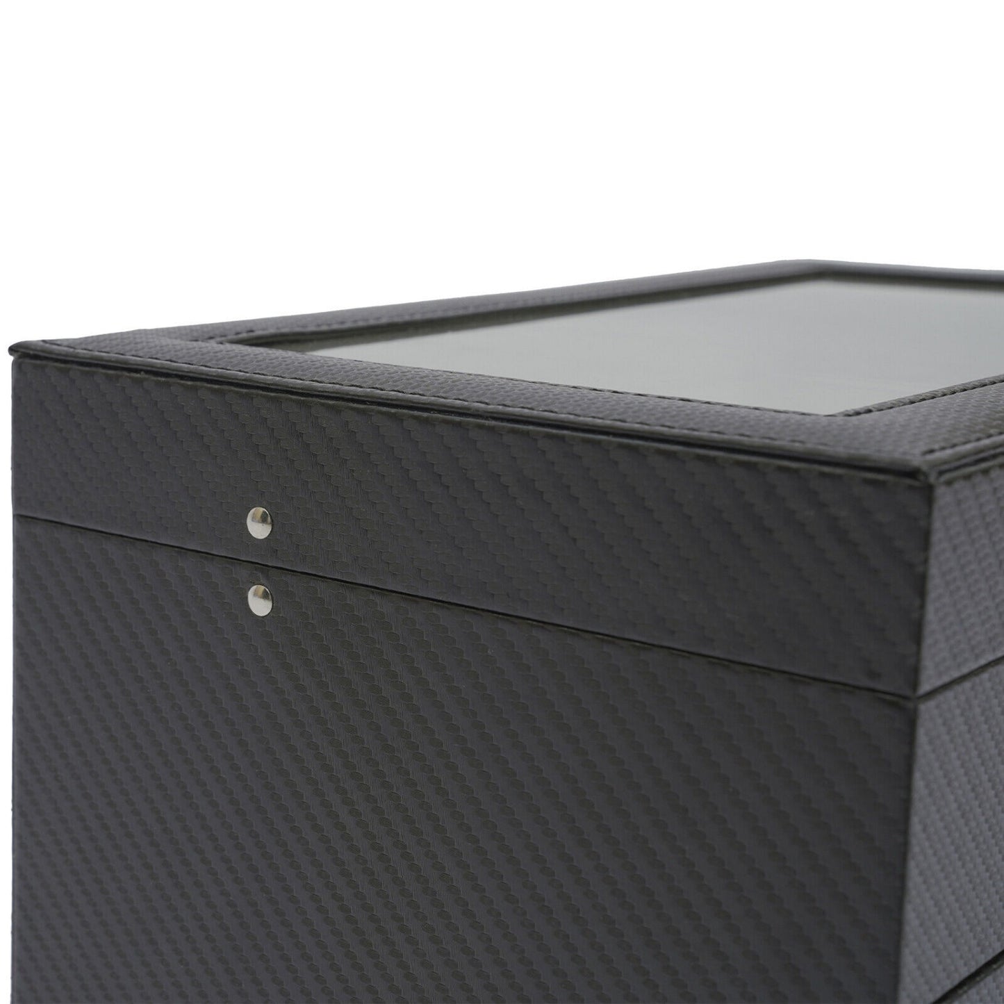 Custodia organizer portaocchiali per donna e uomo - Portaoggetti portaocchiali da esposizione con cassetto e coperchio in vetro