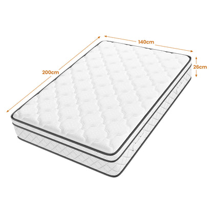 Materasso Ibrido con Schiuma Traspirante e Molle a Sacchetta Individuali - Collezione Classica Box Top di Media Fermezza