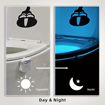 Setonr 1/2 pz Luce LED per WC a 16 Colori con Sensore di Movimento Umano, Luce Notturna per Interno Vasca WC, Regalo di Natale per Bagno