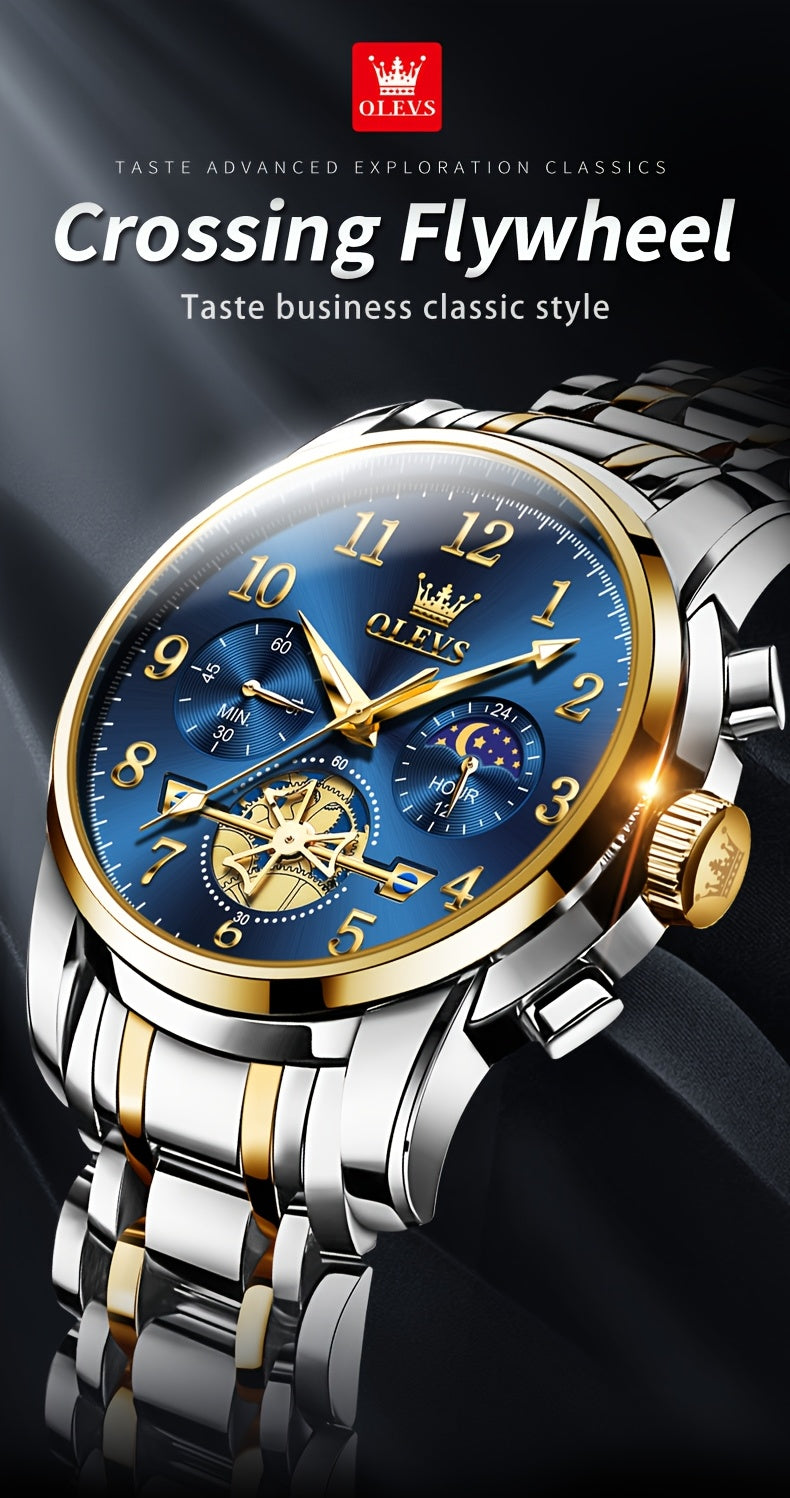 OLEVS Orologi da Uomo Classici Business Dress Analogico Quarzo Quadrante Digitale Orologio da Uomo Moda Lusso Bracciale in Acciaio Inossidabile Luminoso con Calendario Orologio da Polso da Uomo Regali Romantici Relojes De Hombre Quadrante Blu/Nero/Bianco/