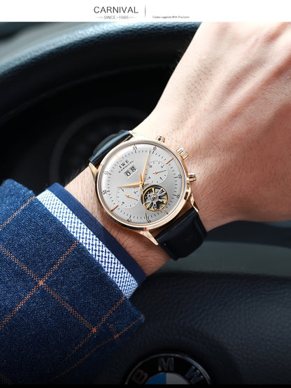 Orologio Meccanico Multifunzione di Lusso Uomo I&W Carnival, Orologio Sottile e alla Moda Automatizzato, Regalo per le Vacanze