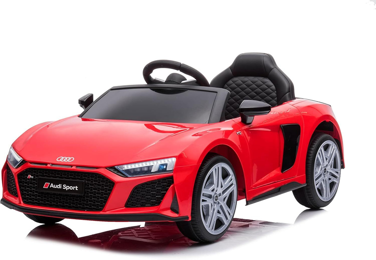 Baroni Toys Auto Macchina Elettrica per Bambini Audi R8 Sport, 12V Con MP3, Macchina telecomandata Full Optional, sedile in Eco pelle, porte apribili, Velocità 3-5 km/h, con Telecomando