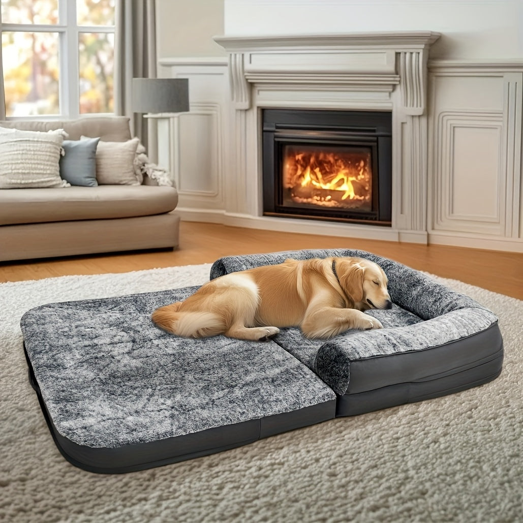 Un lettino grande per cani per persone, adatto per adulti e animali domestici, un gigantesco lettino per pisolino per te, un lettino ortopedico lavabile in finta pelliccia per cani, pieghevole e portatile