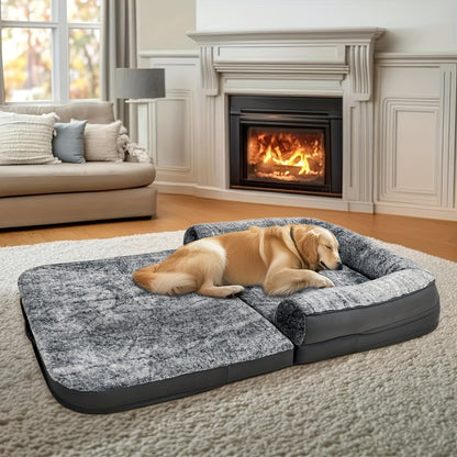 Un lettino grande per cani per persone, adatto per adulti e animali domestici, un gigantesco lettino per pisolino per te, un lettino ortopedico lavabile in finta pelliccia per cani, pieghevole e portatile