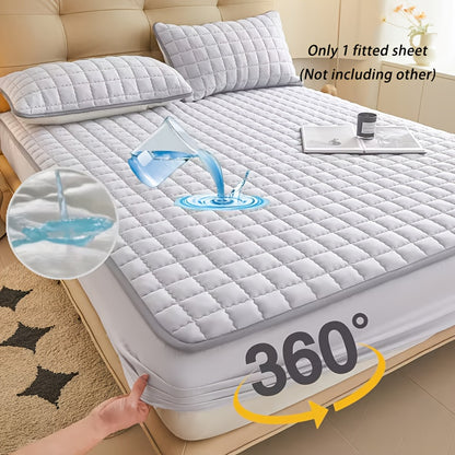 Coprimaterasso impermeabile da 1 pezzo di alta qualità, lenzuolo con angoli, realizzato con tecnologia di goffratura a onde sonore, copriletto morbido e confortevole, lavabile in lavatrice, adatto per camere da letto, hotel, dormitori, federe e imbottitur