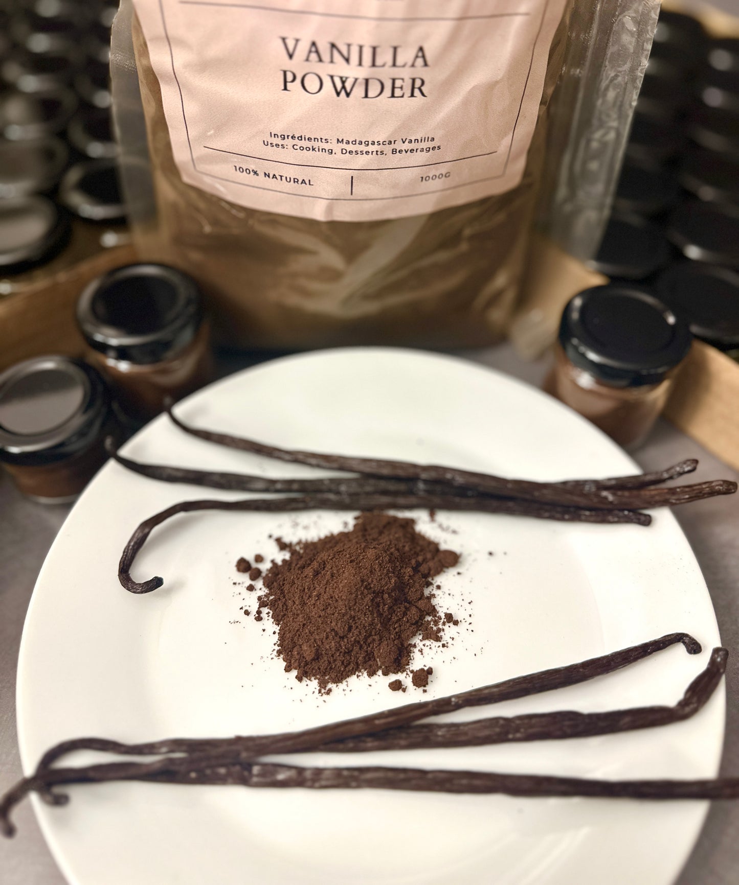 Polvere di Vaniglia Bourbon da Madagascar - Non Raffinata - Qualità Premium - Deliziosa e Aromatica - Ideale per Pasticceria e Dessert