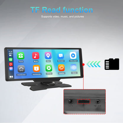 Display Interattivi con Touch Screen Versione Aggiornata 10.26 Pollici Stereo Auto Portatile Wireless Carplay per Auto con Carplay e per Android Auto con Mirror Link/ Telecamera di Retromarcia/ Wireless/ Navigazione/ AUX per Tutti i Veicoli