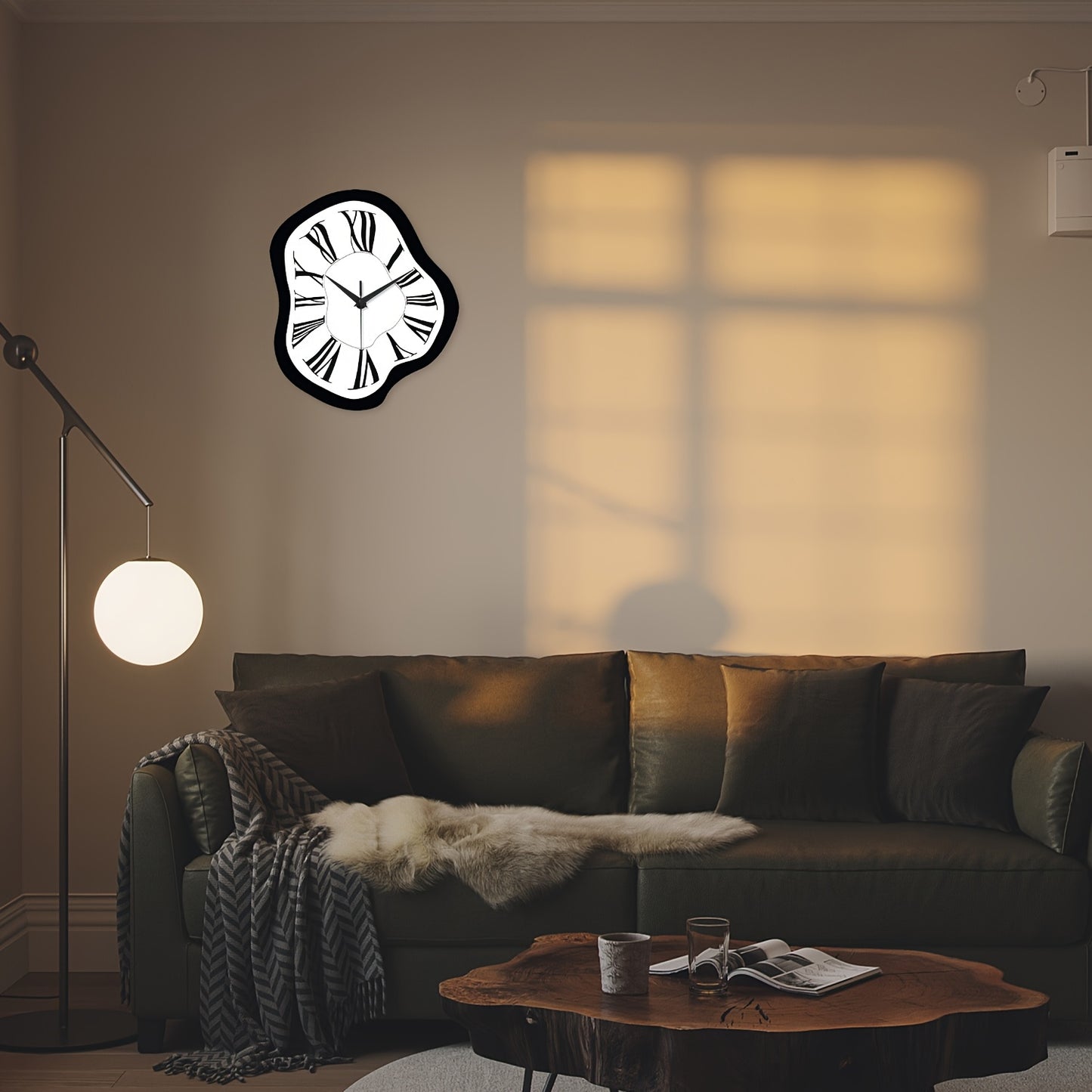 Orologio da Parete Moderno Astratto in Legno Sciolto - Design Contemporaneo Bianco e Nero, 30.48-40.64 cm Orologio al Quarzo Silenzioso Irregolare a Batteria per Soggiorno, Ufficio, Camera da Letto, Decorazione Galleria - Regalo Ideale per Arredamento Mod
