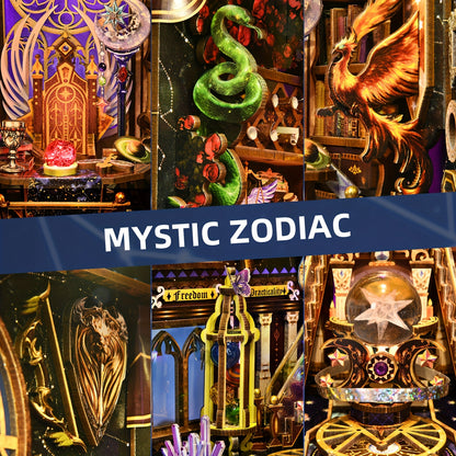 1 pezzo Puzzle 3D, Modello Zodiacale Fatto a Mano. Questo Kit di Assemblaggio Presenta Stili Decorativi con Modelli di Elementi Come i Dodici Segni Zodiacali, Troni, Serpenti e Fenici. È una Decorazione Accogliente per Micro-Uffici Domestici, un Adorno Pe