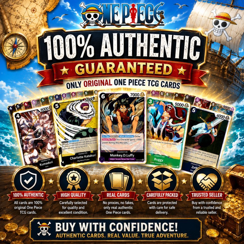 50 Carte TCG One Piece: 45 Carte Comuni / Rare + 5 Carte Holo Rare - Versione Inglese - 100% Autentico - Lotto Casuale