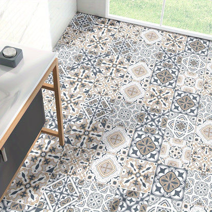 10pz, Adesivi per Piastrelle Retrò Impermeabili per Bagno, WC e Soggiorno - Antiscivolo, Autoadesivi, Resistenti all'Olio e Facili da Applicare - Perfetti per una Copertura del Pavimento Elegante e Duratura
