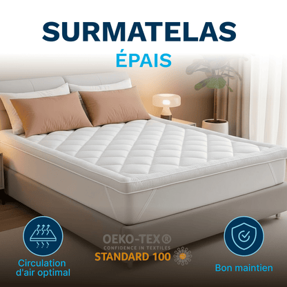 CATAVANA - Topper per Materasso Comfort - Varie Misure (80 X 200 Cm/ 90 X 200 Cm/ 140 X 190 Cm/ 140 X 200 Cm/ 160 X 200 Cm/ 180 X 200 Cm) - Microfibra Traspirante e di Alta Gamma - Imbottitura 800 G - Antiscivolo con Elastici - Ideale per 1 Persona/ 2 Per