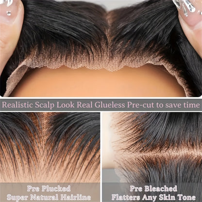 Parucca in Capelli Umani Senza Colla - Pre Pettinata e Tagliata, Densità 180%, Area Lace-like 4x4, Aspetto Naturale, Pronta da Indossare per Eventi Speciali e Quotidiani, Acconciatura Professionale, Capello Liscio, Parure Premium, Qualità Salone