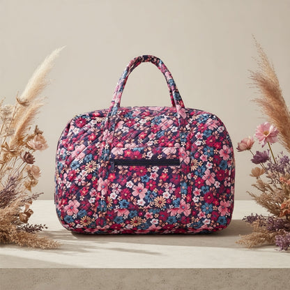 Borsa da Viaggio e Palestra da 25L per Donna - Ispirata ai Fiori di Ciliegio Rosa - Borsa a Mano Leggera e Resistente con Scomparto per Laptop, Multiscomparto, Rosa Pastello/Bianco/Viola per Aereo, Palestra, Weekend, Regalo di Natale