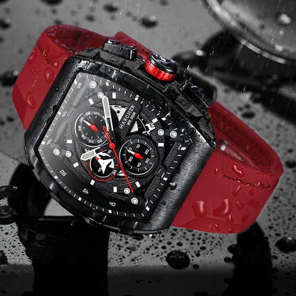Orologi da polso da uomo H, movimento al quarzo ad alta precisione, cinturino in silicone, impermeabile, calendario, design multifunzionale, orologi da uomo eleganti