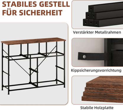 Cassettiera con cassetti, Cassettiera in tessuto per camera da letto, soggiorno, corridoio, Credenza, Mobile con cassetti, Mobile portaoggetti, 7 cassetti in tessuto, Effetto venatura del legno