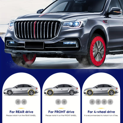 Highsam Super Grip Snow EN 16662-1, Catene da Neve per Auto, 2 Paia di Calze da Neve in Tessuto Lavabili per Pneumatici di Camion e Auto