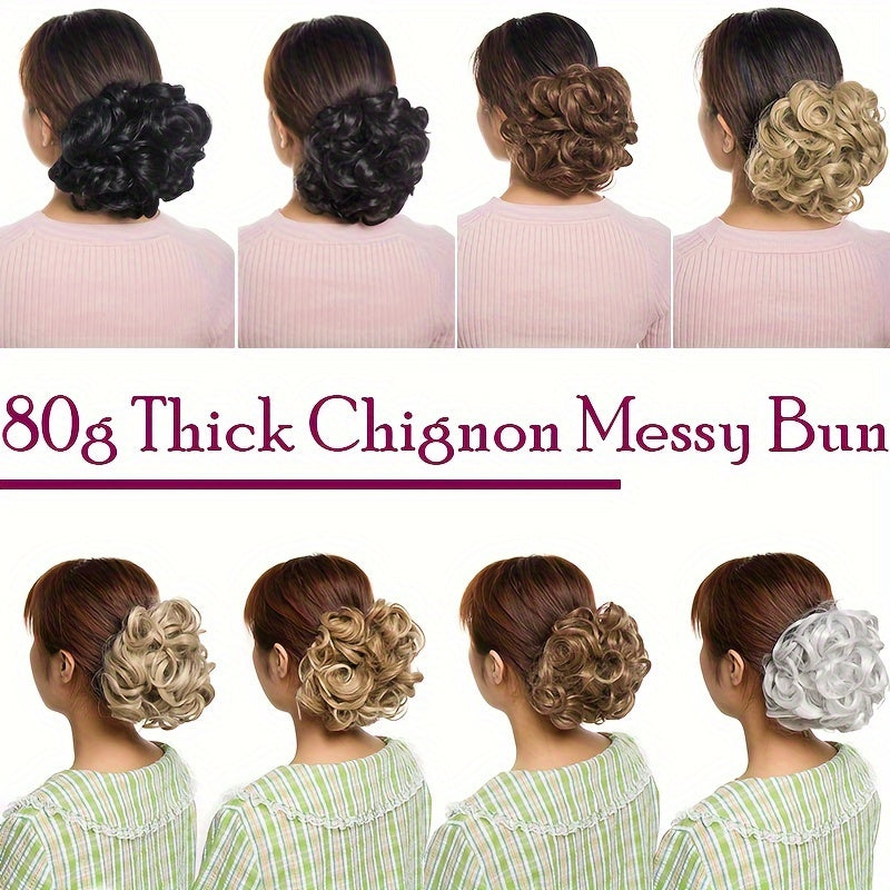 Chignon Elegante con Rosa e Pettine Floreale - Extension Ricci Sintetiche per Acconciature, Scrunchie Messy Updo in Ombre Nero/Marrone Balayage, Accessori per Capelli con Clip Facili da Applicare, Ideali per Matrimoni, Feste & Occasioni Speciali