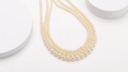 Collana in argento 925, una collana alla moda ipoallergenica a tre strati con perle d'acqua per donne, ideale come regalo per feste femminili, compleanni, banchetti, incontri, regalo per madri, anziani, insegnanti, confezionata in scatola regalo
