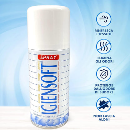 HOME PRO Deo Igiensoft Spray Sanitizzante Ipoallergenico, Deodorante per Tessuti, Disinfetta i Vestiti, Protegge i Tessuti, Armadi, Elimina gli Odori 2x400ml