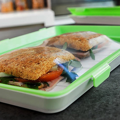 3 Vassoi Impilabili per Frigorifero, Contenitori per Alimenti Sottovuoto, Mantengono Freschi i Prodotti, Design Impilabile, 30 x 20 x 2,4 cm