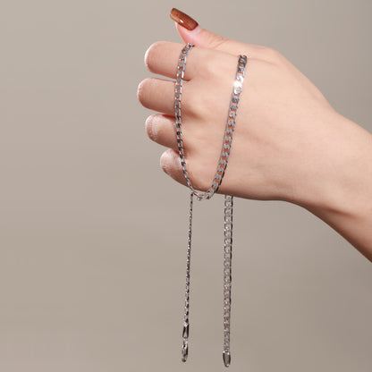 Magazzino Locale, Collana a Catena Cubana Argentata 925, Peso 15.5g/18.5g/20.6g, con Contenuto Argentato di 10g/12.3g/13.4g. Con un Design Elegante e Minimalista, Adatta per l'Uso Quotidiano, Include una Confezione Regalo di Lusso.