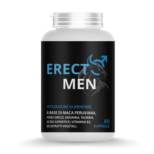 Integratore UOMO Naturale con Maca Nera Peruviana, Fieno Greco, L-Arginina, Taurina, Acido Aspartico e Vitamina B3 - Made in Italy - 60 CAPSULE -