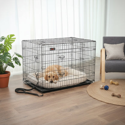 Gabbia per Cani, Casetta per Cani con 2 Porte, 122x74,5x80,5 cm