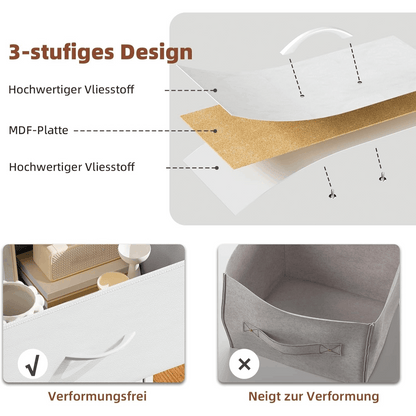 Cassettiera con cassetti, Cassettiera in tessuto per camera da letto, soggiorno, corridoio, Credenza, Mobile con cassetti, Mobile portaoggetti, 7 cassetti in tessuto, Effetto venatura del legno