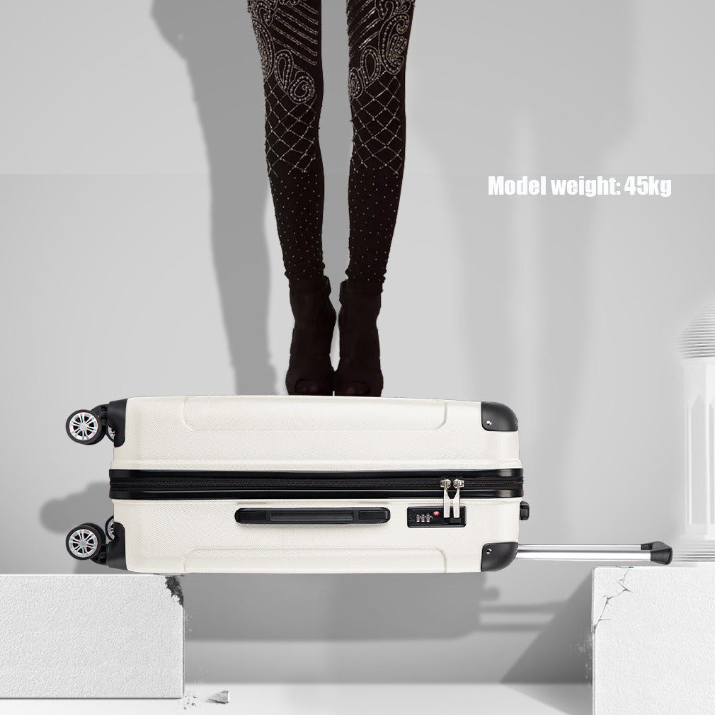 Set da 3 valigie beige con design panda per campeggio, valigia rigida in ABS con lucchetto a combinazione e rotelle girevoli, regalo per il rientro a scuola, Black Friday, Giorno del Ringraziamento, Natale e festività