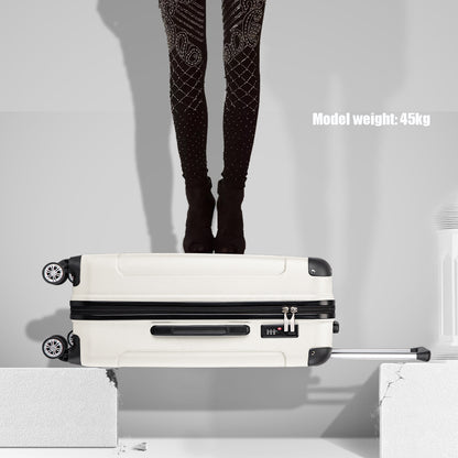 Set da 3 valigie beige con design panda per campeggio, valigia rigida in ABS con lucchetto a combinazione e rotelle girevoli, regalo per il rientro a scuola, Black Friday, Giorno del Ringraziamento, Natale e festività