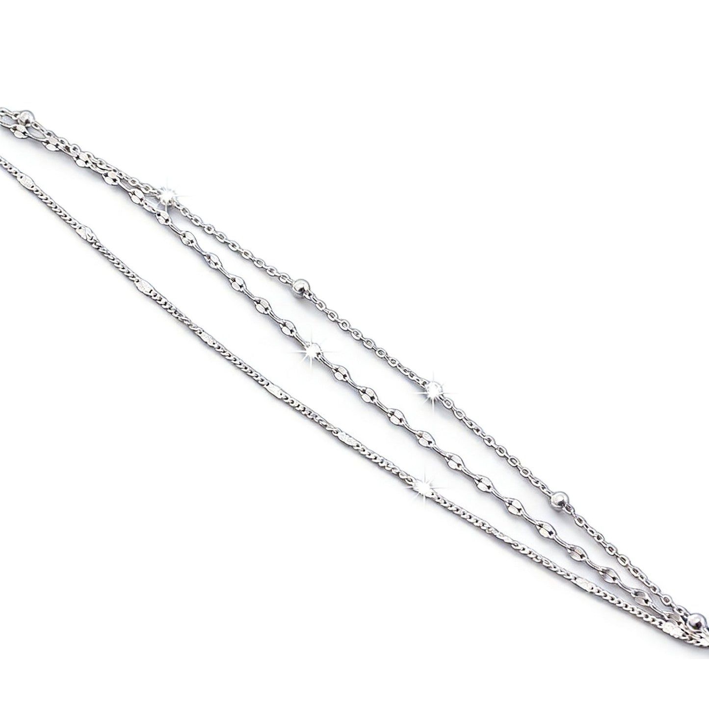 Bracciale da donna in argento 925, braccialetto dell'amicizia regolabile, multistrato - Gioiello creativo da donna, regalo per San Valentino, compleanno, Natale