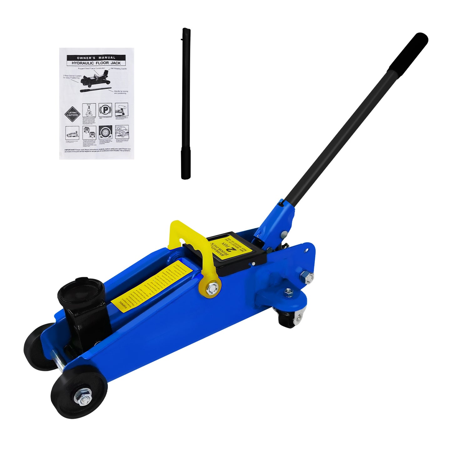 Cric a Ponte Pesante da 2 Tonnellate, Cric a Carrello a Basso Profilo per Auto, Furgone, Riparazione Pneumatici in Garage, Strumento di Emergenza per Cambio Gomme, Capacità di Carico 2 Tonnellate / 4000 Libbre, Altezza di Sollevamento da 5,3" a 12,6", con