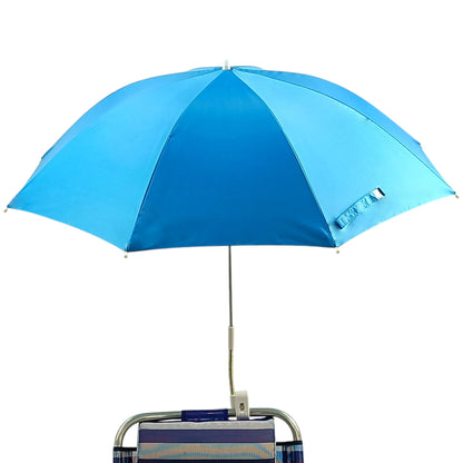 Ombrellone da spiaggia UV50+ 120Cm, Ombrellone da spiaggia portatile con clip per sedia Tumbona, campeggio, giardino, poliestere leggero resistente, protezione solare regolabile