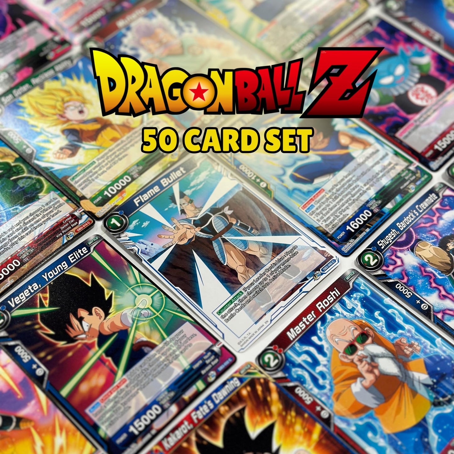 Bandai Dragon Ball 50 Carte Inglesi, Incluse 3 Carte Olografiche
