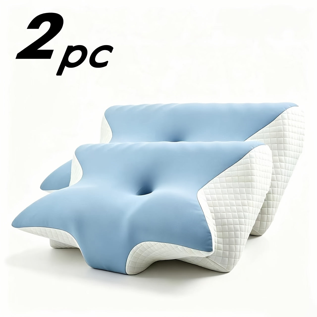 2 cuscini a farfalla con memory foam, cuscino cervicale, sonno profondo confortevole, tessuto traspirante e morbido, design di fascia alta che tiene conto sia del sonno sulla schiena che sul fianco, 60*40*12 cm, regali per famiglia e amici, magazzino loca