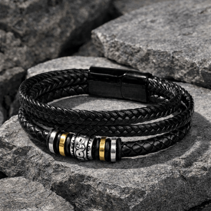 Bracciale da uomo in pelle, bracciale nero intrecciato con chiusura magnetica in acciaio inossidabile, regalo per uomo per San Valentino e compleanno, 21 cm adatto alla maggior parte