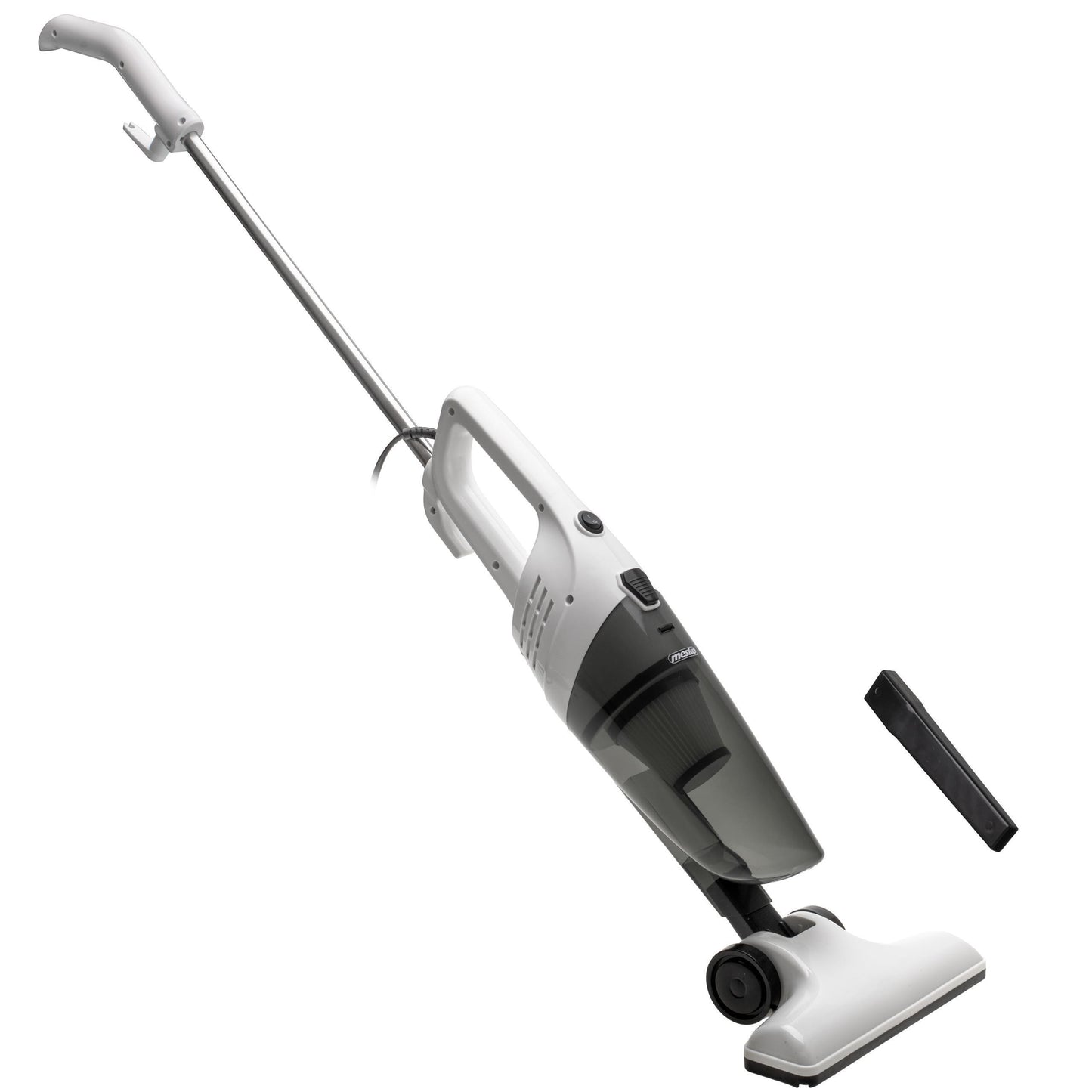 Aspirapolvere verticale senza sacco 800W 17 kPa Filtro EPA 11 Contenitore per polvere trasparente 0.6L Tubo metallico robusto Manico staccabile Cavo lungo da 7 metri Include spazzola per pavimenti duri e bocchetta a spina di pesce per una pulizia precisa