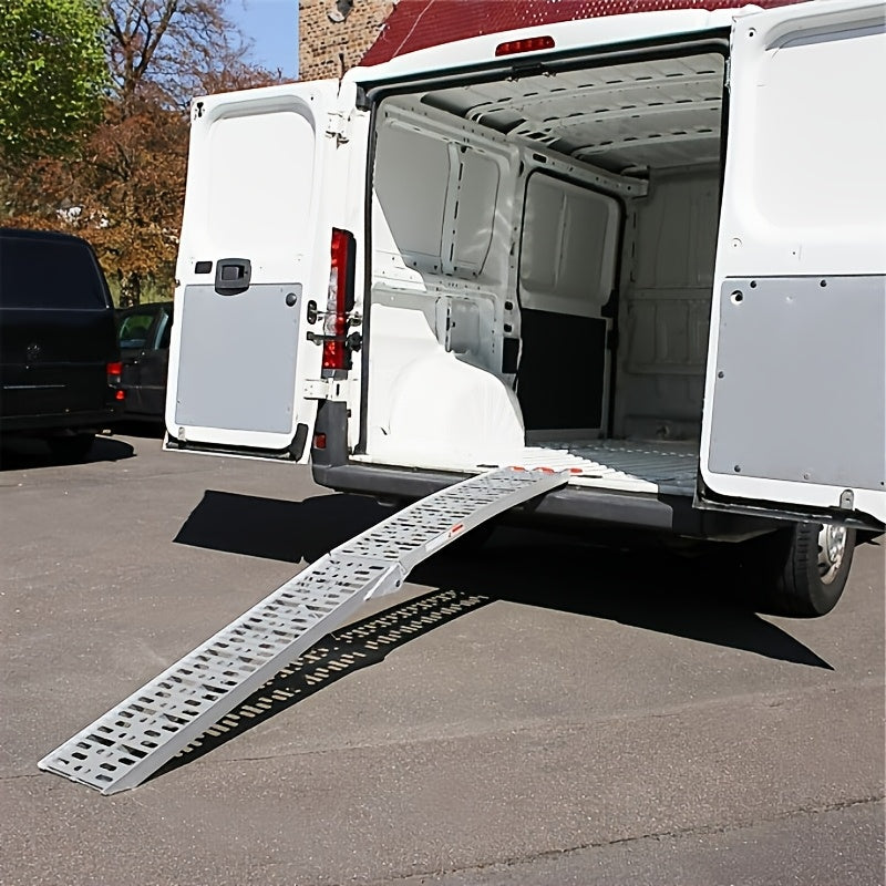 Rampa di Carico Pieghevole, con Capacità di Carico di 340 kg per Rampa. Adatta per Rimorchi e Binari di Carico. Rampa Antiscivolo Adatta per Moto, ATV, Quad e Autovetture. Rampa di Carico in Alluminio. 1 pz, 226 cm, Pieghevole.