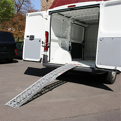 Rampa di Carico Pieghevole, con Capacità di Carico di 340 kg per Rampa. Adatta per Rimorchi e Binari di Carico. Rampa Antiscivolo Adatta per Moto, ATV, Quad e Autovetture. Rampa di Carico in Alluminio. 1 pz, 226 cm, Pieghevole.
