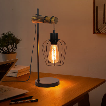 Lampada da comodino retrò a singola lampada, Lampada da tavolo per soggiorno in stile industriale, Dotata di interruttore, Lampadina non inclusa (ti aiuta a creare il tuo stile unico).