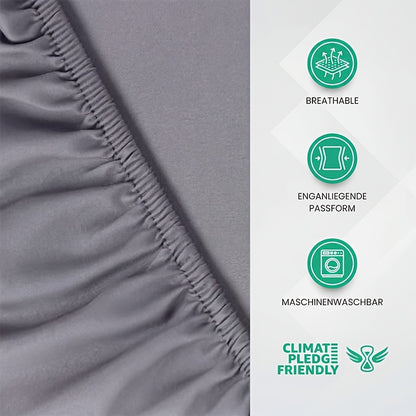 1 pezzo Lenzuolo con angoli puro, tinta unita, ultra morbido con tasche profonde e fascia elastica, traspirante e delicato sulla pelle, cerniera letto cuscino oído cesta euforia e strà di protrazione + elastico, cappio e laccio, bordo a nastro e fodera pe