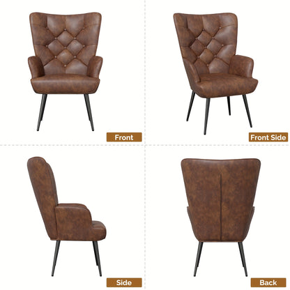 Poltrona Lounge, Poltrona a Braccio Stile Scandivano, Elegante Poltrona Imbottita da Tavolo da Trucco, con Gambe in Metallo, Poltrona per Soggiorno, Camera da Letto, Carico Massimo 150 Kg