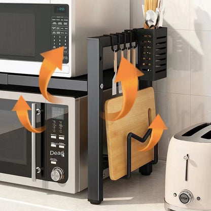1pc Scaffale Di Stoccaggio Multifunzionale, Scaffale Di Cottura Di Riso Estensibile Per Cucina, Scaffale Per Forno A Microonde, Scaffale Di Stoccaggio Per Friggitrice Ad Aria, Scaffale Di Stoccaggio Per Utensili, Accessori Per Cucina, Bagno, Camera Da Let