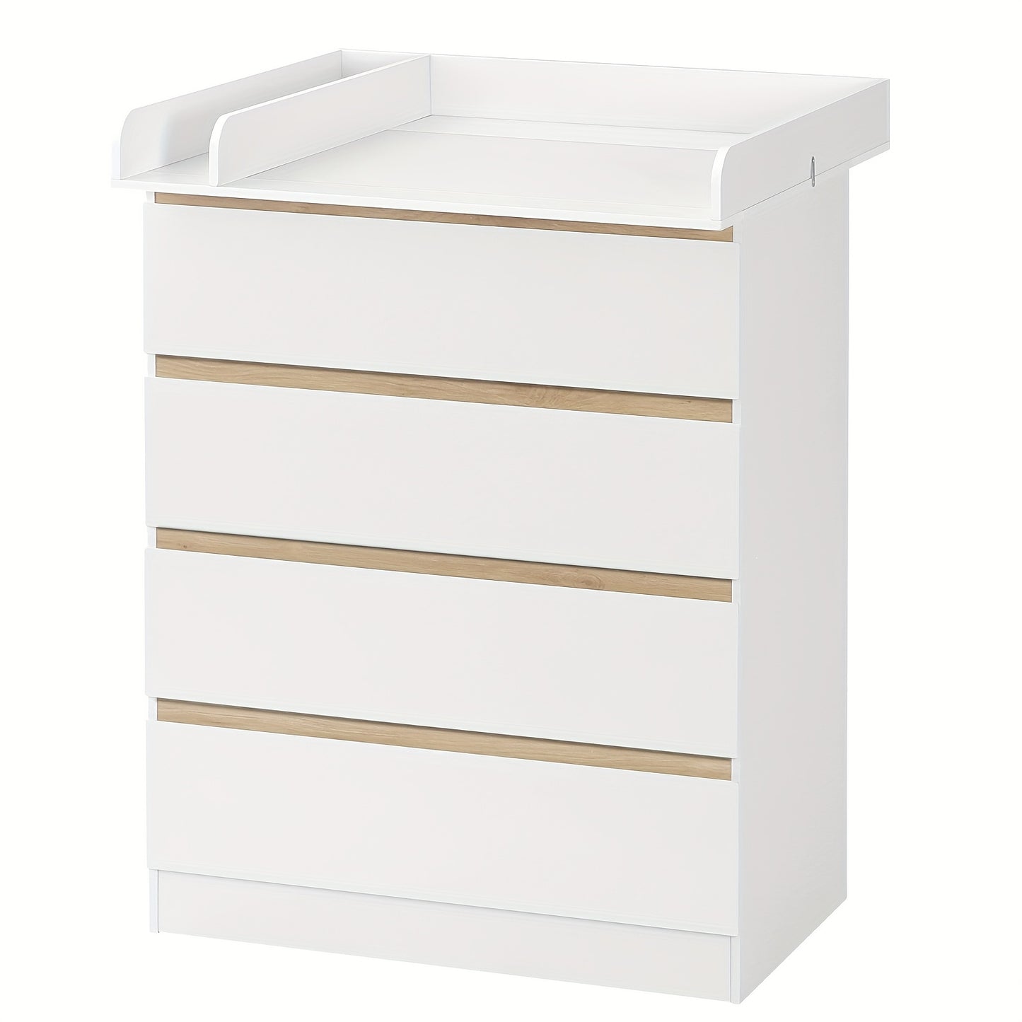 Unità di cassetti da 1 pezzo con 4 grandi cassetti, utilizzabili come organizer o comò, mobilia per la casa con ripiani rimovibili, tavolino da notte, camera da letto, soggiorno, bagno, bianco, 110x80x75 cm, decorazione pasquale, regalo per la Festa della