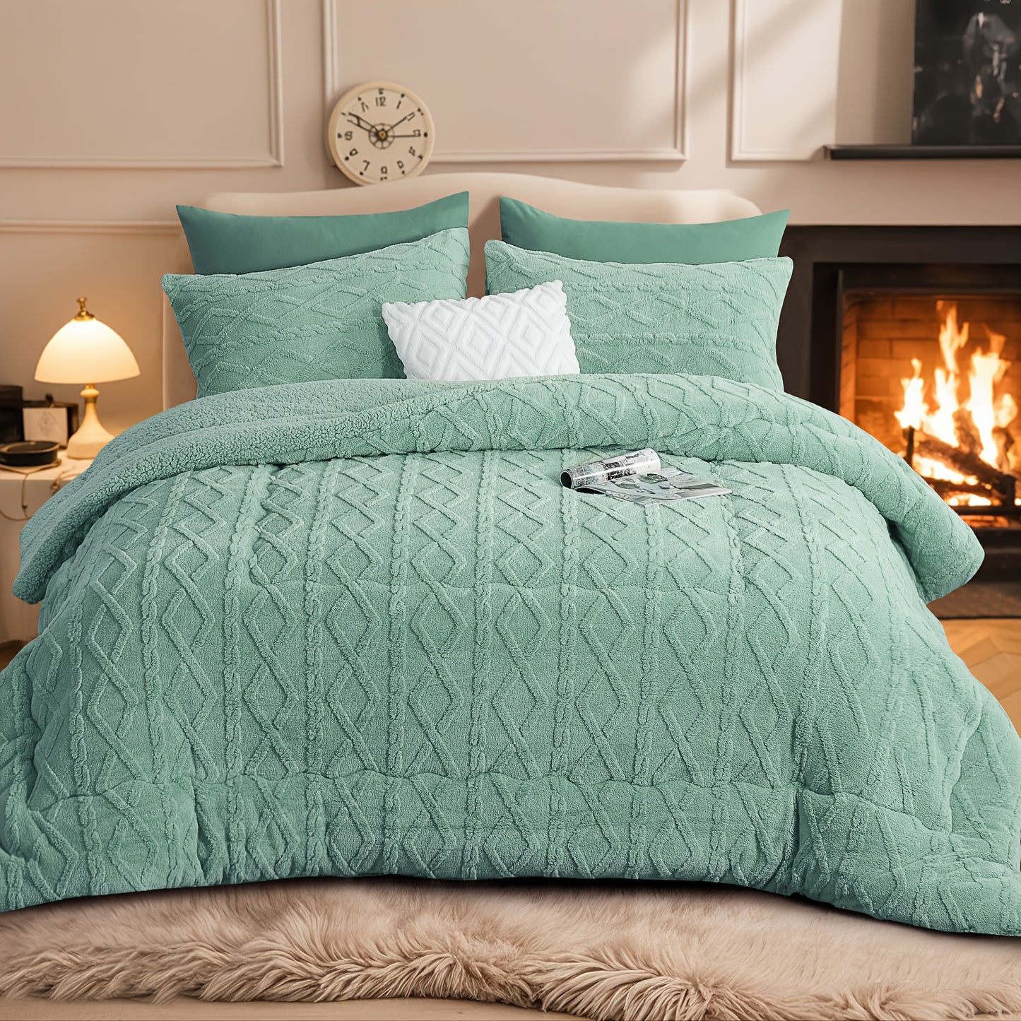 1 pz. Trapunta in Pile di Pelliccia Lussuosa - Biancheria da Letto Spessa, Calda e Ipoallergenica, Design Trapuntato Morbido per un Comfort Accogliente Tutto l'Anno, Trapunta Senza Copripiumino, Elementi Essenziali per la Camera da Letto, Comfort Domestic